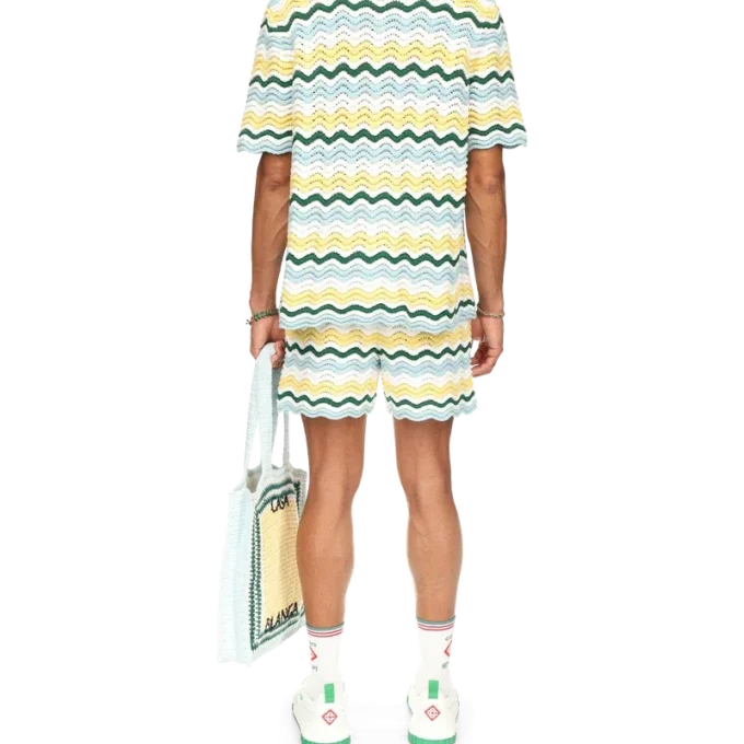 Pantaloncini in bouclé ondulato