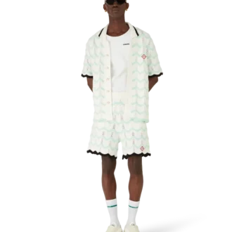 Pantaloncini in cotone all’uncinetto Gradient Wave