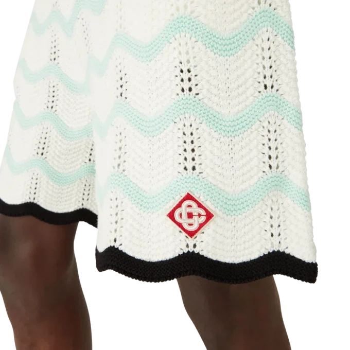 Pantaloncini in cotone all’uncinetto Gradient Wave