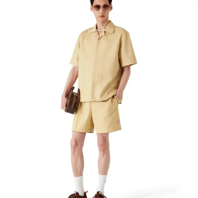 Pantaloncini in cotone jacquard Monogram