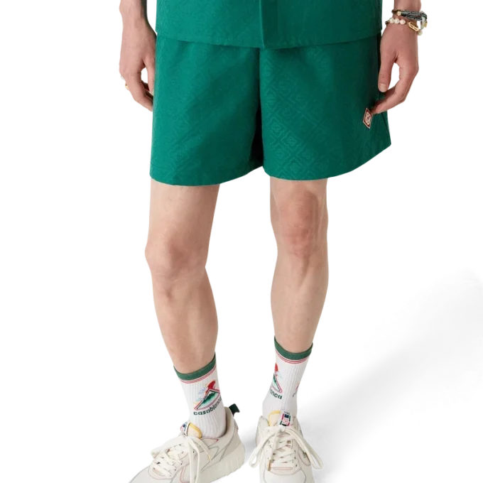 Pantaloncini in cotone jacquard Monogram