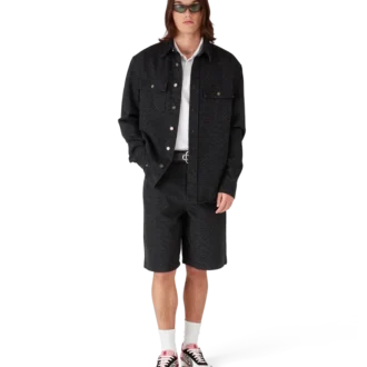 Pantaloncini in denim con Monogram al laser