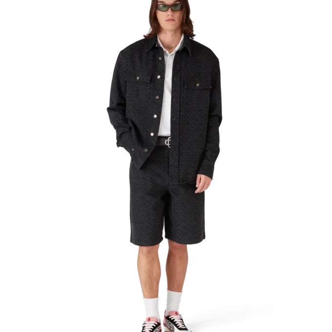 Pantaloncini in denim con Monogram al laser