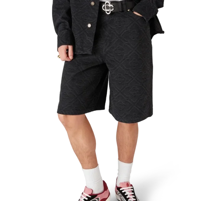 Pantaloncini in denim con Monogram al laser