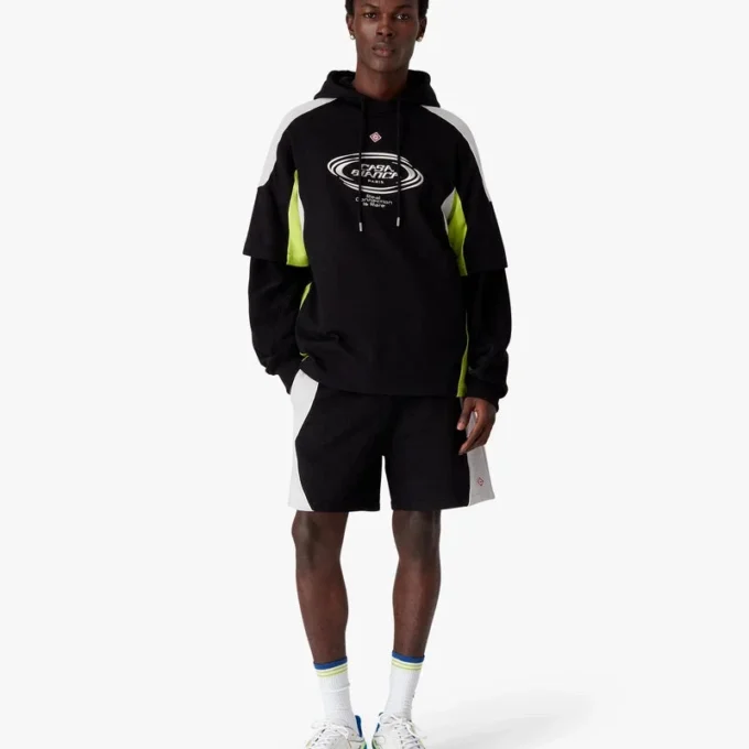 Pantaloncini in felpa con blocchi di colore