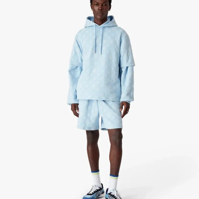 Pantaloncini in felpa con monogramma applicato