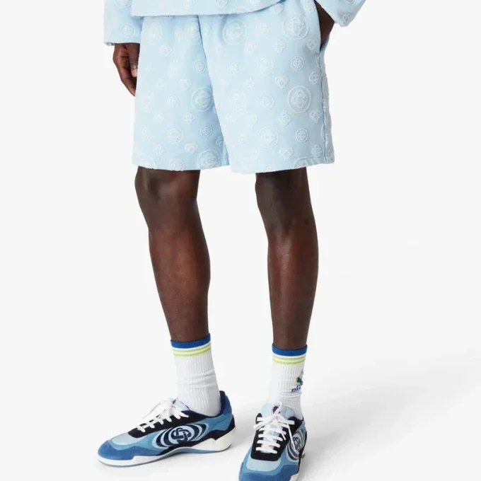 Pantaloncini in felpa con monogramma applicato