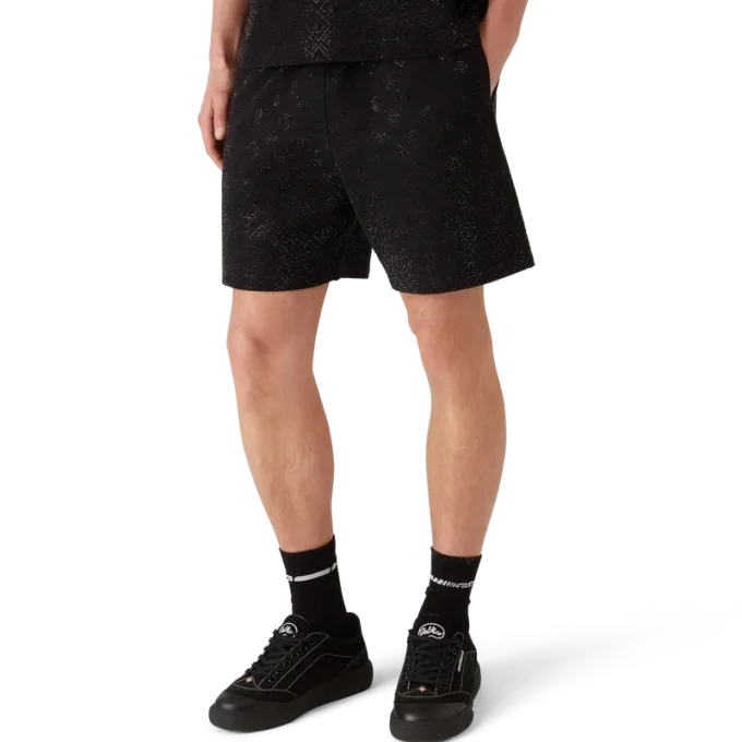 Pantaloncini in felpa con monogramma in cristallo Pantaloncini in felpa con monogramma in cristallo