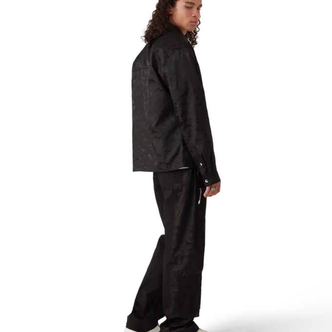 Pantaloncini in nylon con zip a maniche corte in stile mimetico