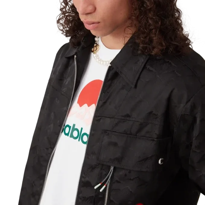 Pantaloncini in nylon con zip a maniche corte in stile mimetico