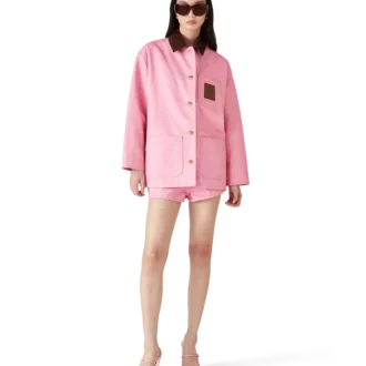 Pantaloncini in pelle goffrata