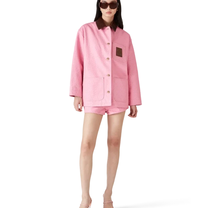 Pantaloncini in pelle goffrata