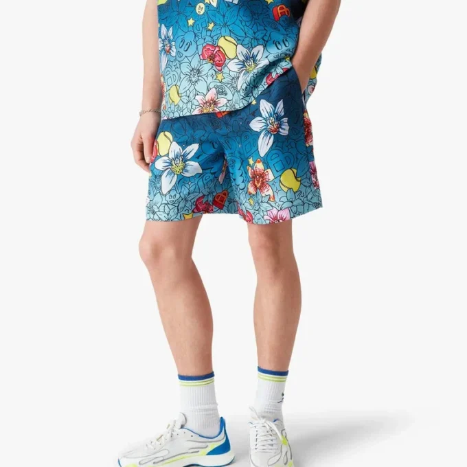 Pantaloncini in seta Collage D’icones Graphiques