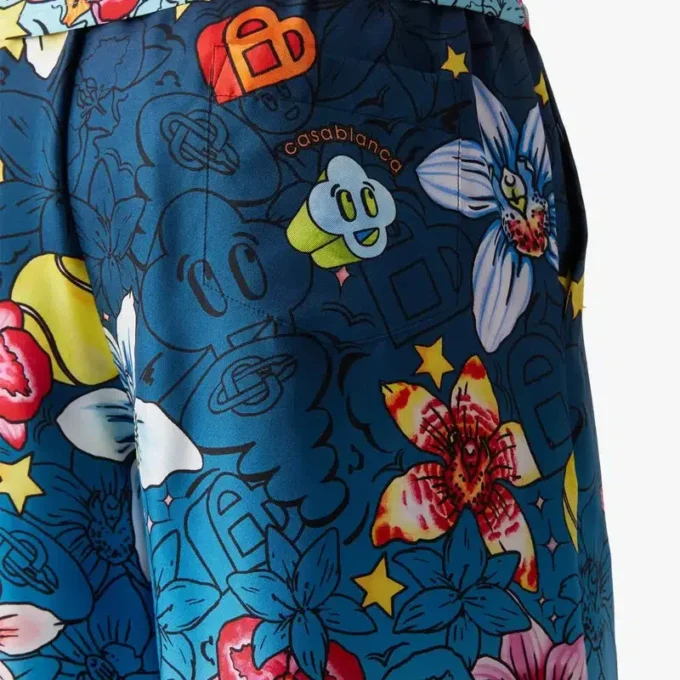 Pantaloncini in seta Collage D’icones Graphiques