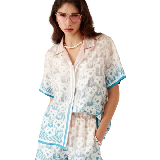 Pantaloncini in seta con Monogram Heart sfumato Pantaloncini in seta con Monogram Heart sfumato