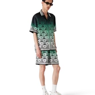 Pantaloncini in seta con monogramma sfumato Pantaloncini in seta con monogramma sfumato