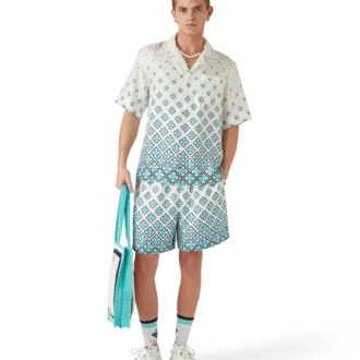 Pantaloncini in seta con monogramma sfumato