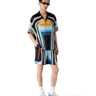 Pantaloncini in seta Graphic Mountain