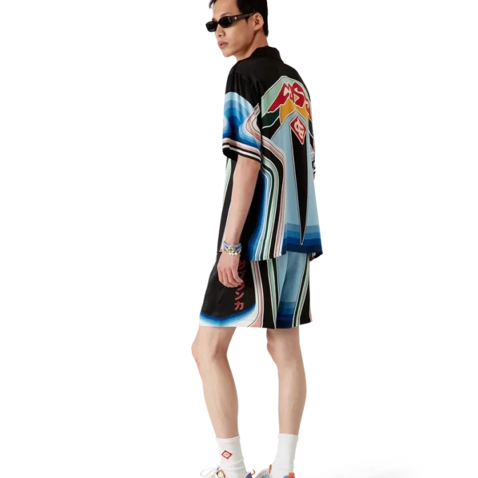 Pantaloncini in seta Graphic Mountain