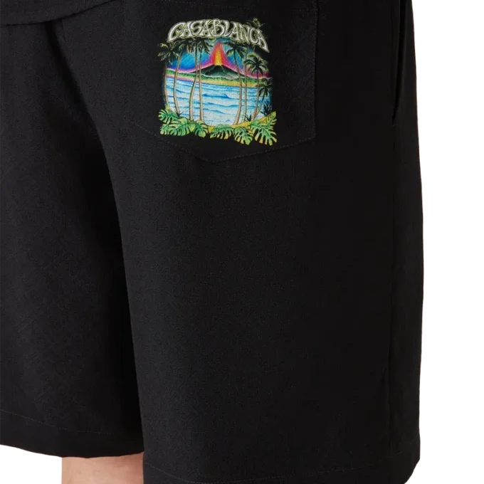 Pantaloncini in seta jacquard Volcano