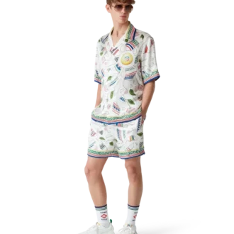 Camicia in seta a maniche corte Le Vase Brise in pantaloncini