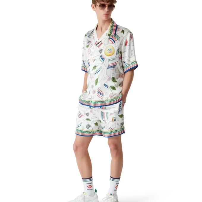 Camicia in seta a maniche corte Le Vase Brise in pantaloncini