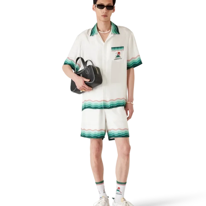 Pantaloncini in seta Montagne Ondulee