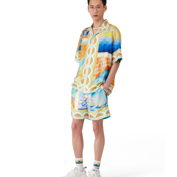 Pantaloncini in seta Surreal Pool