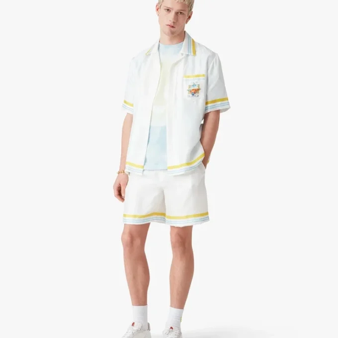 Pantaloncini in seta Tennis Landscape