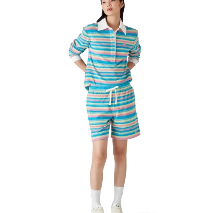 Pantaloncini in spugna a righe