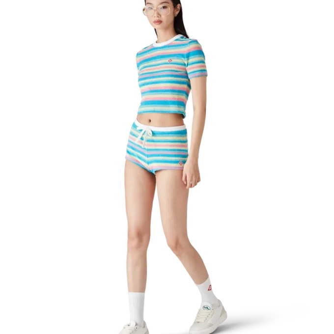 Pantaloncini in spugna a righe Pantaloncini in spugna a righe