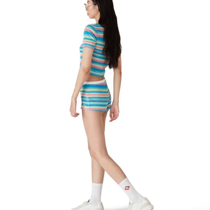 Pantaloncini in spugna a righe Pantaloncini in spugna a righe