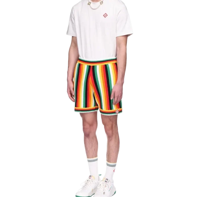 Pantaloncini in spugna a righe