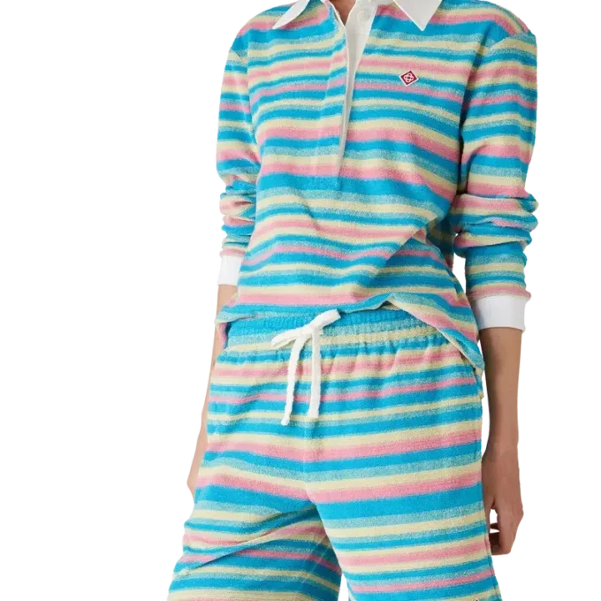 Pantaloncini in spugna a righe