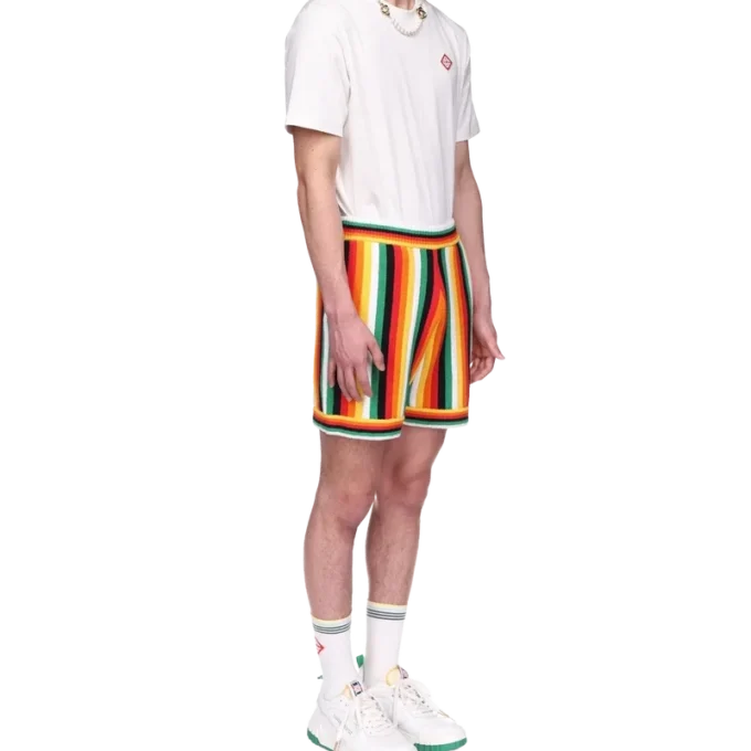 Pantaloncini in spugna a righe