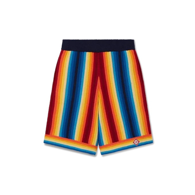 Pantaloncini in spugna a righe sfumate