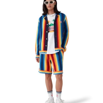 Pantaloncini in spugna a righe sfumate