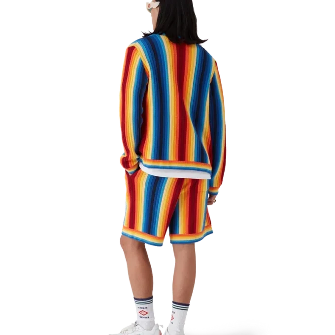 Pantaloncini in spugna a righe sfumate