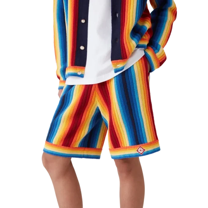 Pantaloncini in spugna a righe sfumate