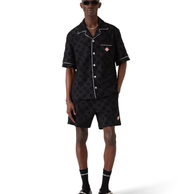 Pantaloncini in spugna con monogramma