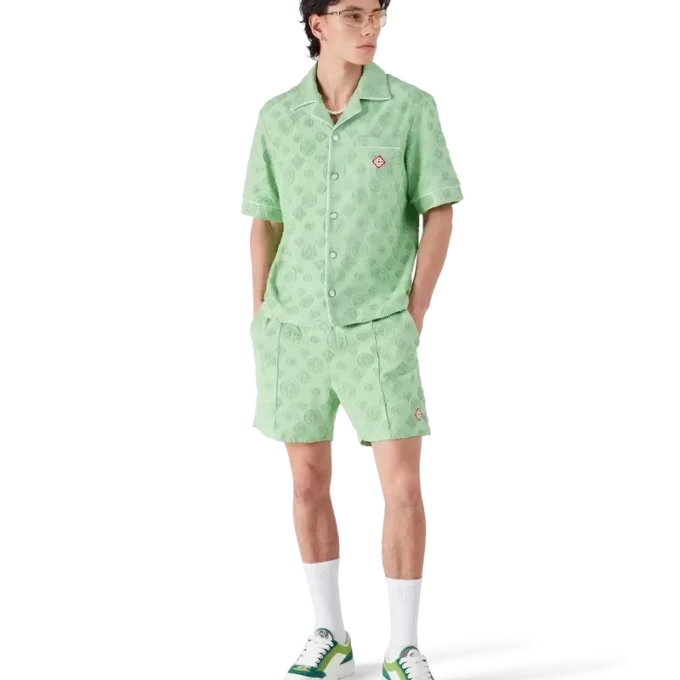 Pantaloncini in spugna con monogramma