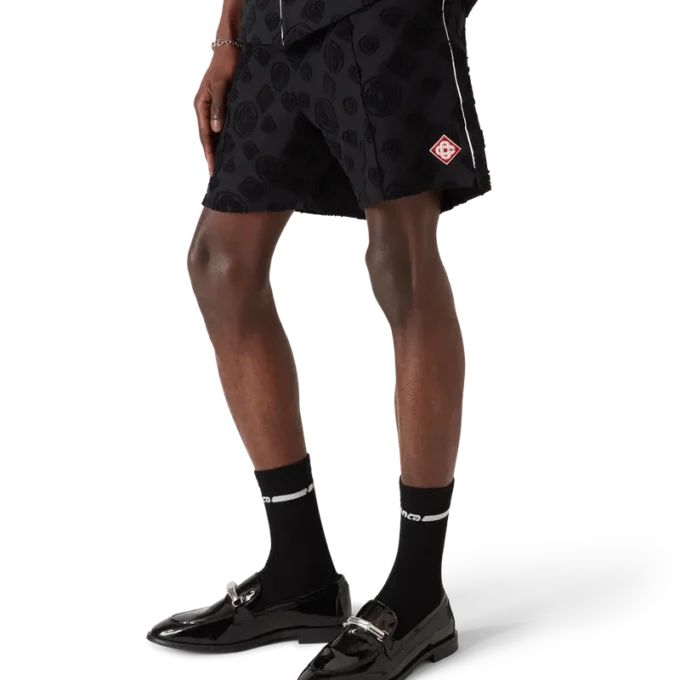 Pantaloncini in spugna con monogramma