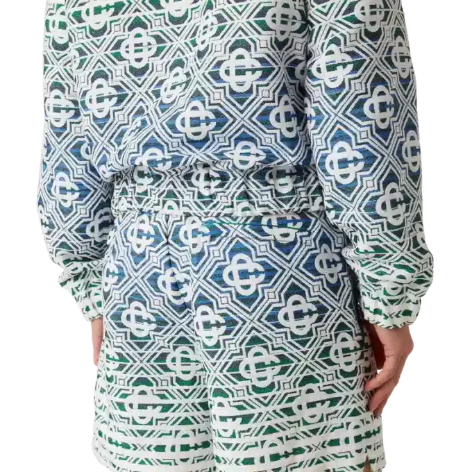 Pantaloncini in spugna con monogramma sfumato