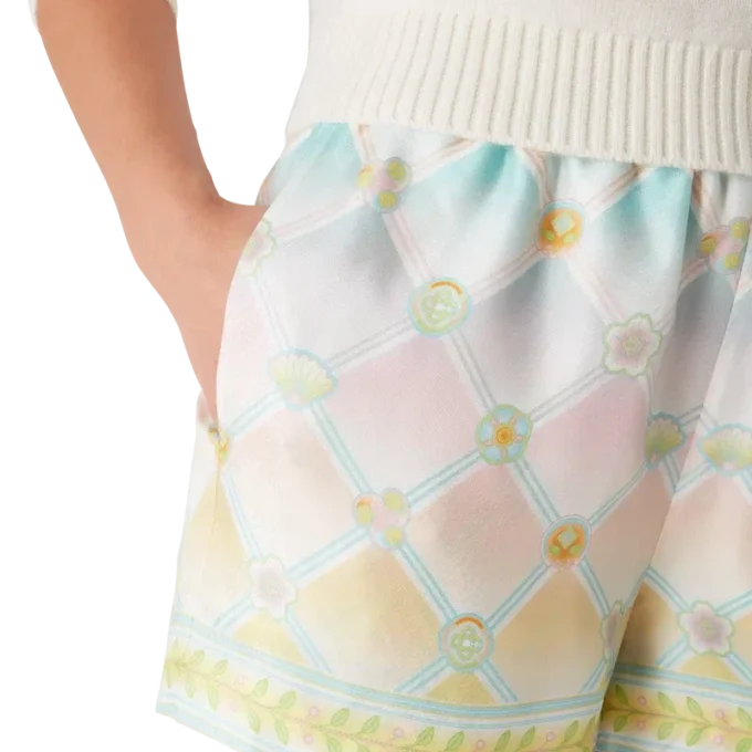 Pantaloncini in twill di seta Candy Icons