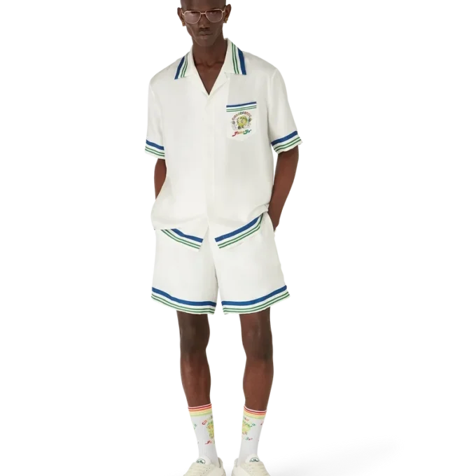 Pantaloncini in twill di seta Tennis Club Icon