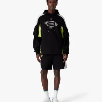 Pantaloncini oversize a maniche corte con blocchi di colore