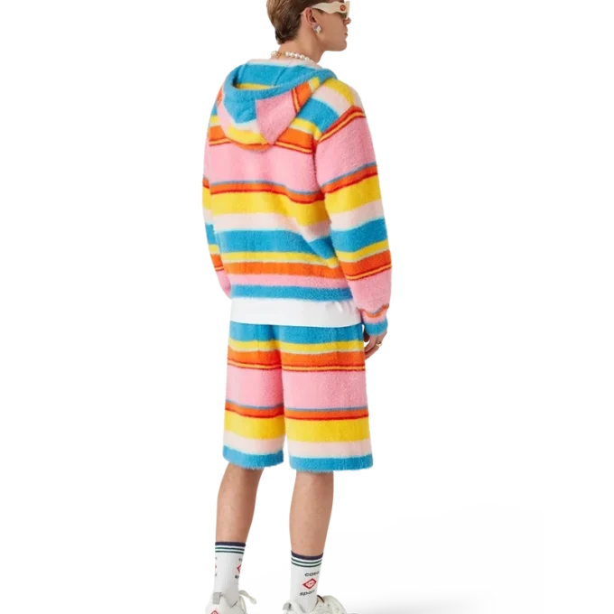 Pantaloncini oversize a righe morbidi