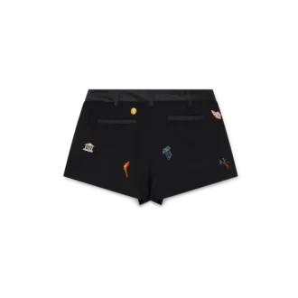 Pantaloncini sartoriali in lana con motivo ricamato