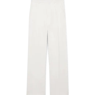 Pantaloni a pieghe in lino