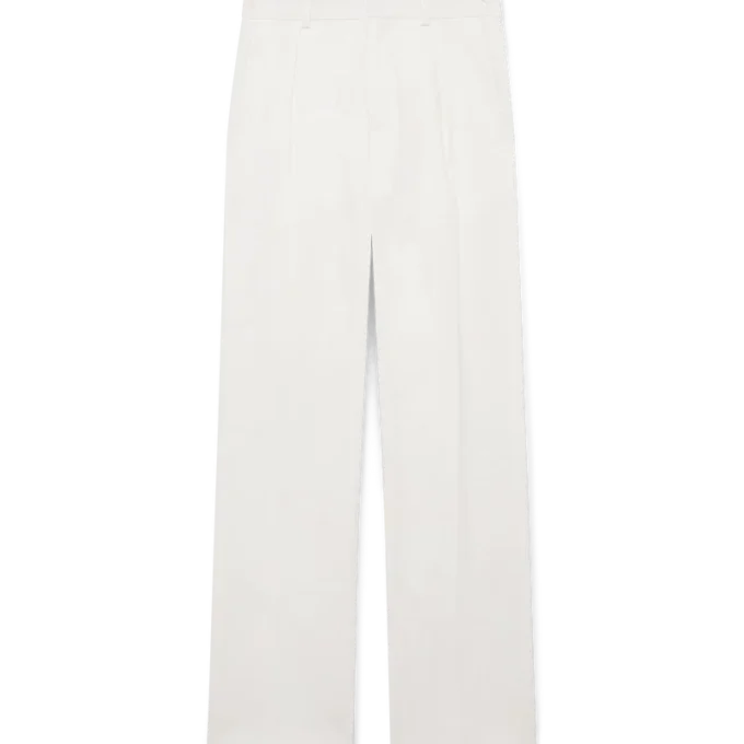 Pantaloni a pieghe in lino